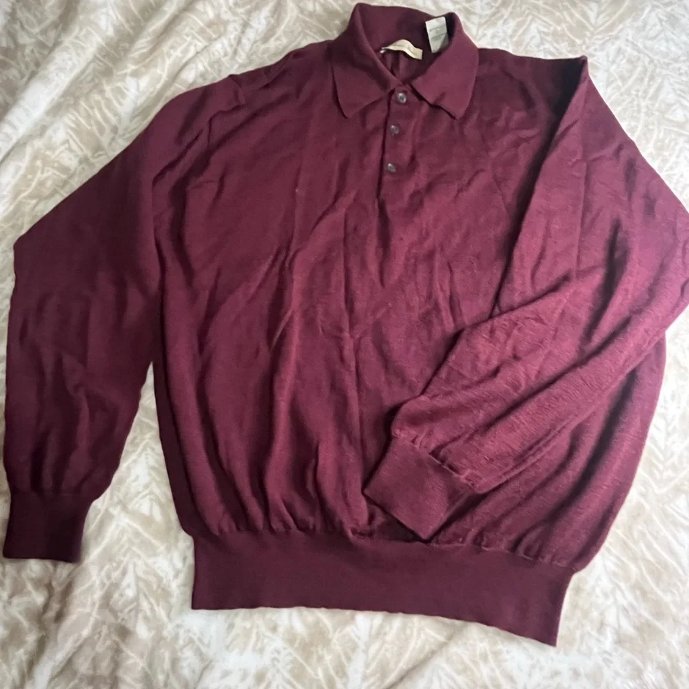 CORTINA ITALIA Mena Burgundy 100% Merino Wool Made In Italy Sweater Size L